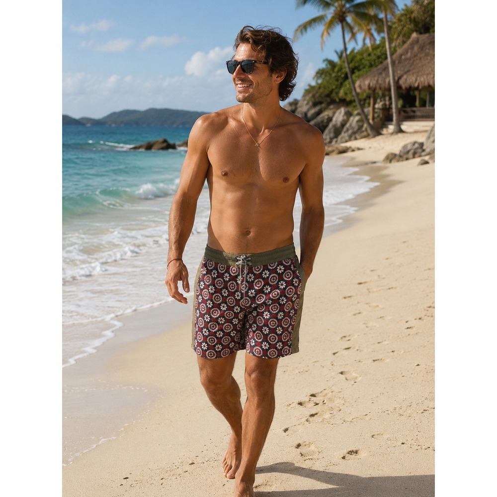 Outerknown Board Shorts Men's 32 Multi-Color Floral Recycled Nylon Quick-Dry 7"